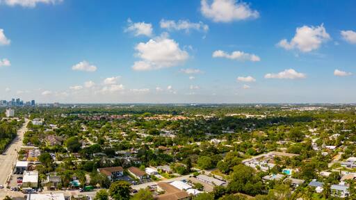 Aerial panorama Wilton Manors FL