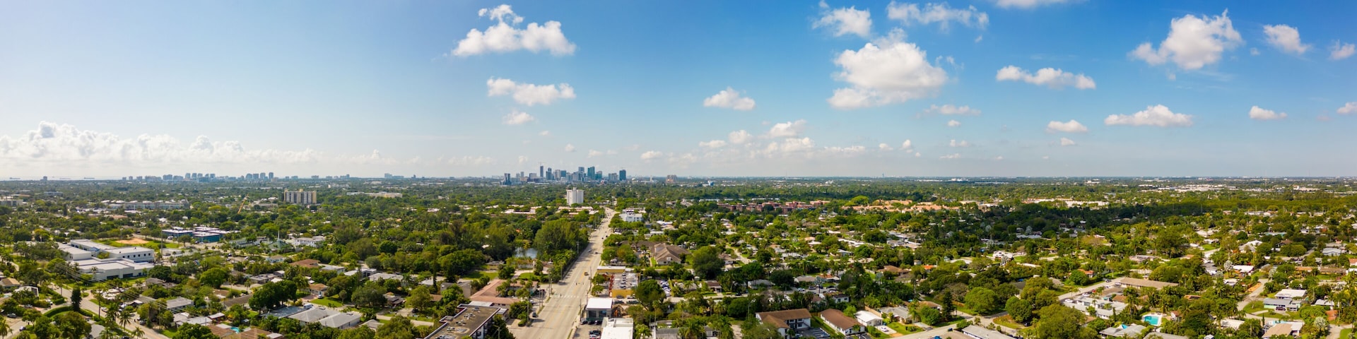 Aerial panorama Wilton Manors FL