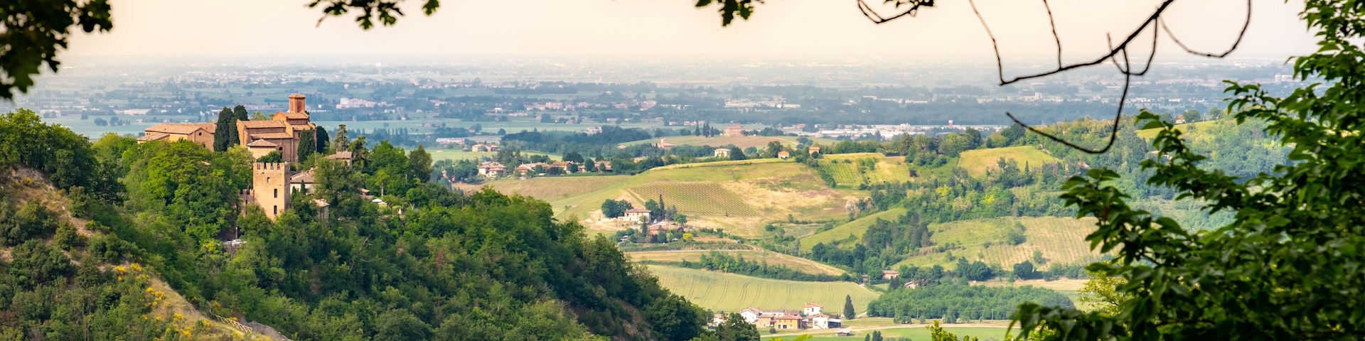 Bologna landmark Abbey of Monteveglio horizontal background Emilia Romagna region