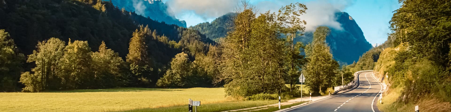 Beautiful alpine summer morning view with the famous Reiteralpe mountains near Schneizlreuth, Bavaria, Germany