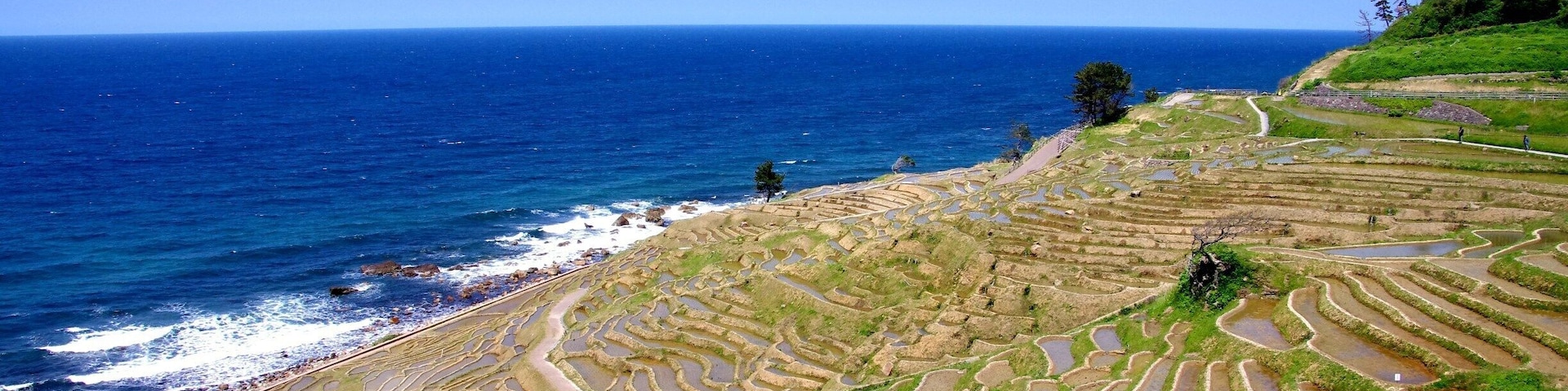 Shiroyone senmaida (白米千枚田) , Japan
This rice terrace faces the ocean.