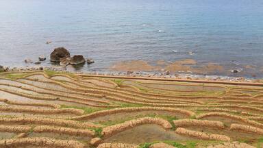 Senmaida Rice paddy terrace Wajima Ishikawa Japan. Senmaida is the valley of 1,000 rice paddies in Wajima Japan.