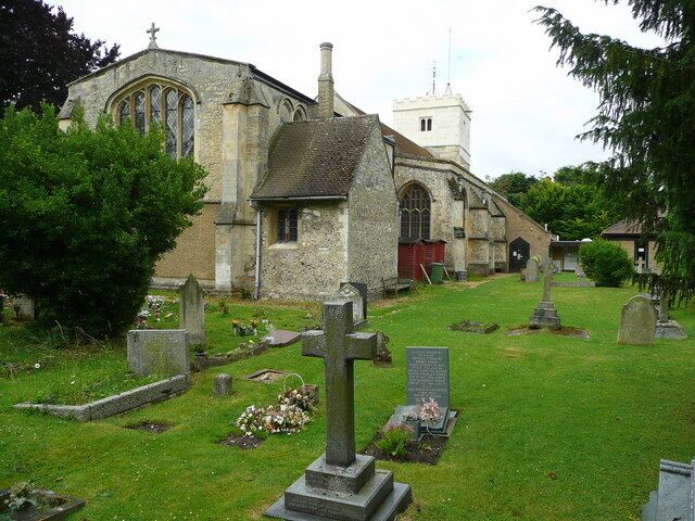 St. Andrew's church, viewed from the north-east Showing the long floorplan and adjoining modern church meeting rooms to the right.