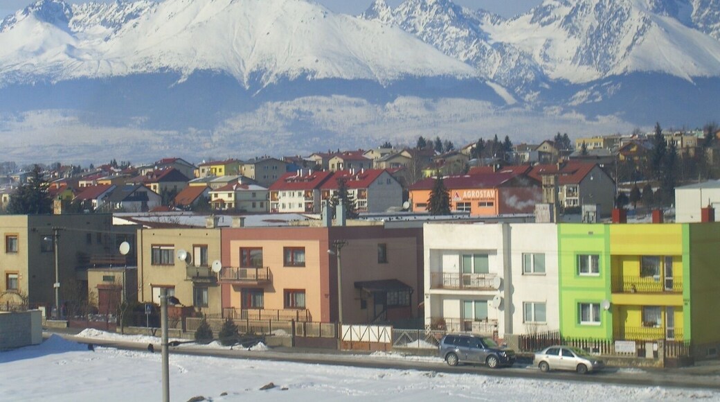 This was taken from Poprad railway station and shows some Poprad homes against a backdrop of the impressive High Tatra mountain range. #WinterWonders