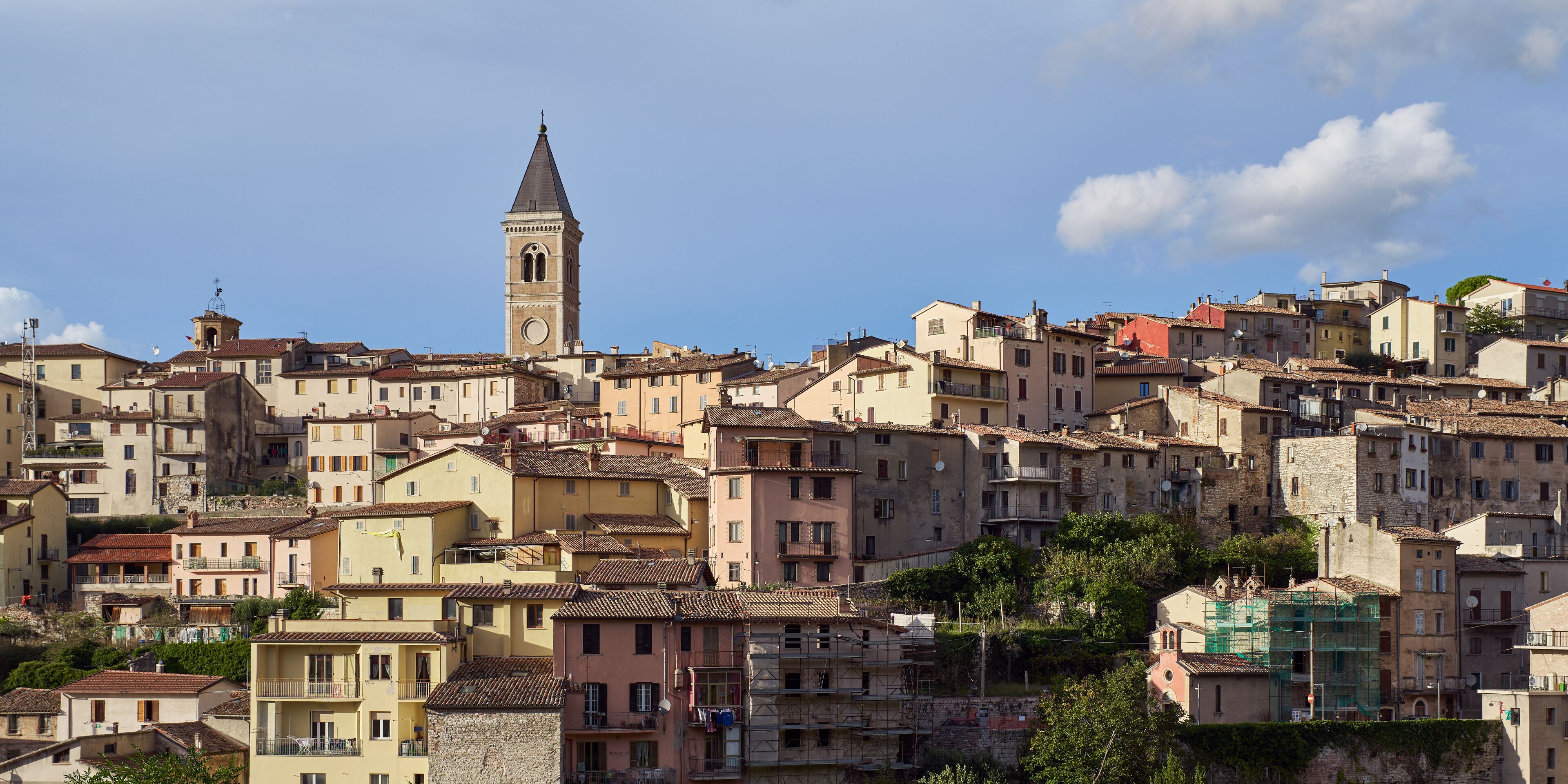 The medieval town of Gualdo Tadino in the autumn, Umbria, Italy
