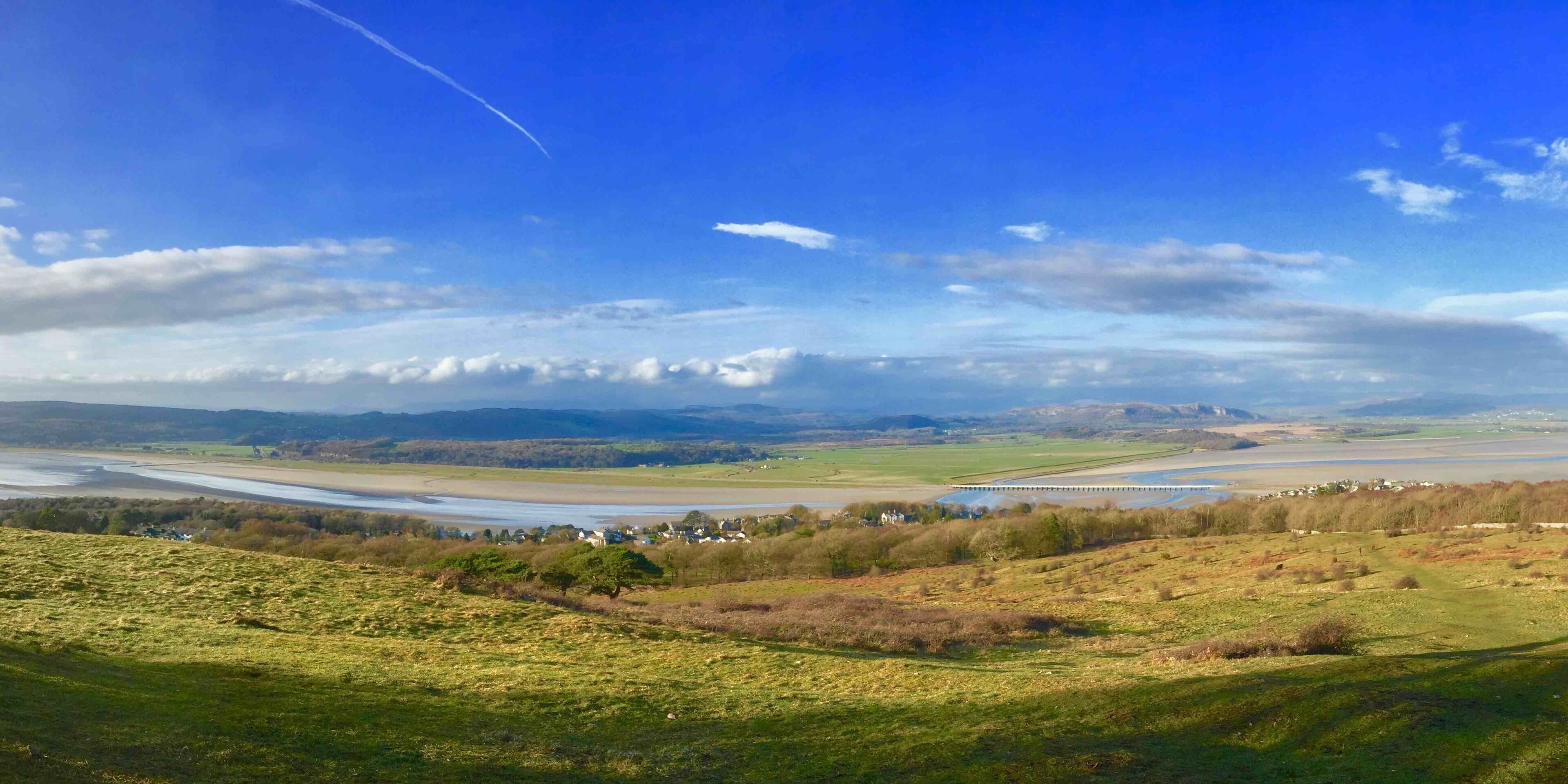 From the top of Arnside Knott looking across the Kent Estuary towards the lakeland fells