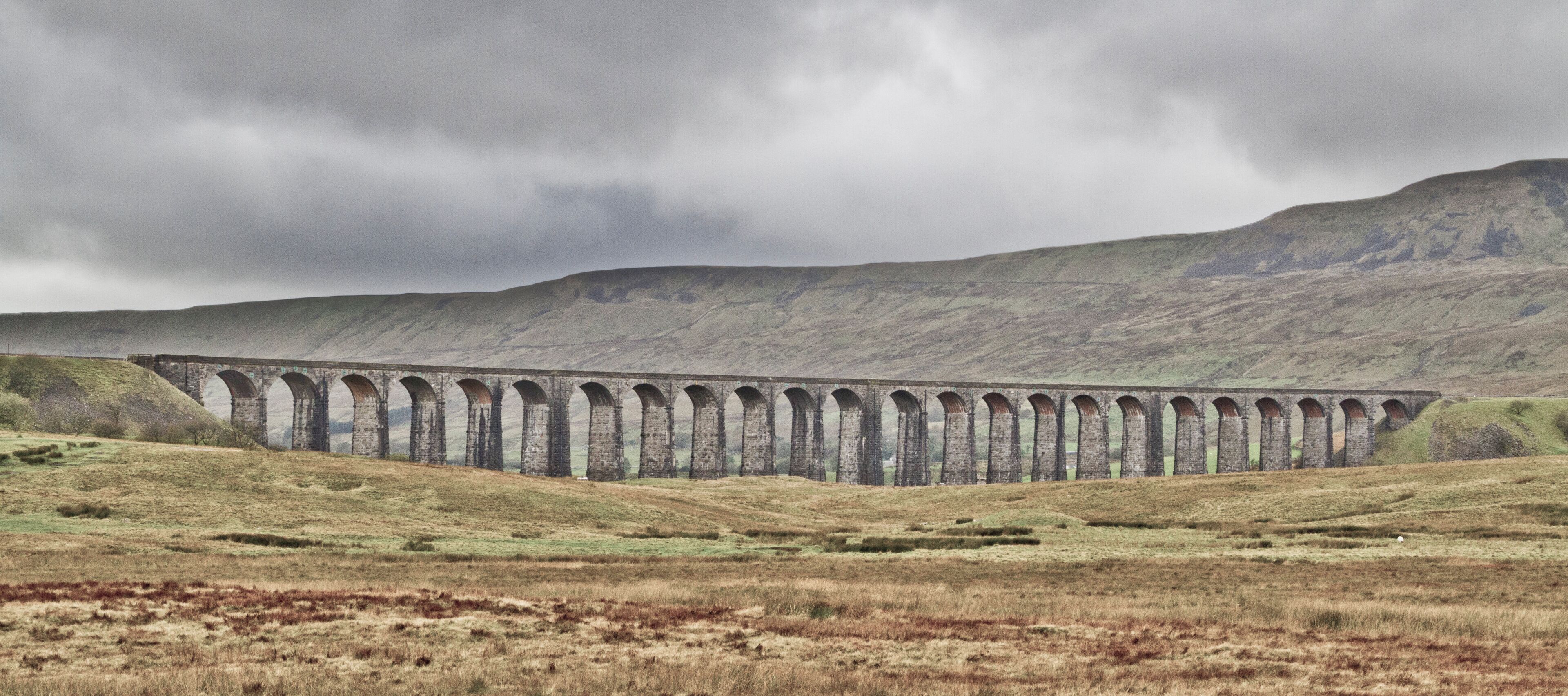 Here is a photograph taken from Ribblehead Viaduct. Located in Ribblehead, Yorkshire, England, UK.