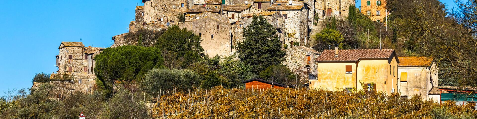 Beautiful view of church of Baschi town in Terni Italy