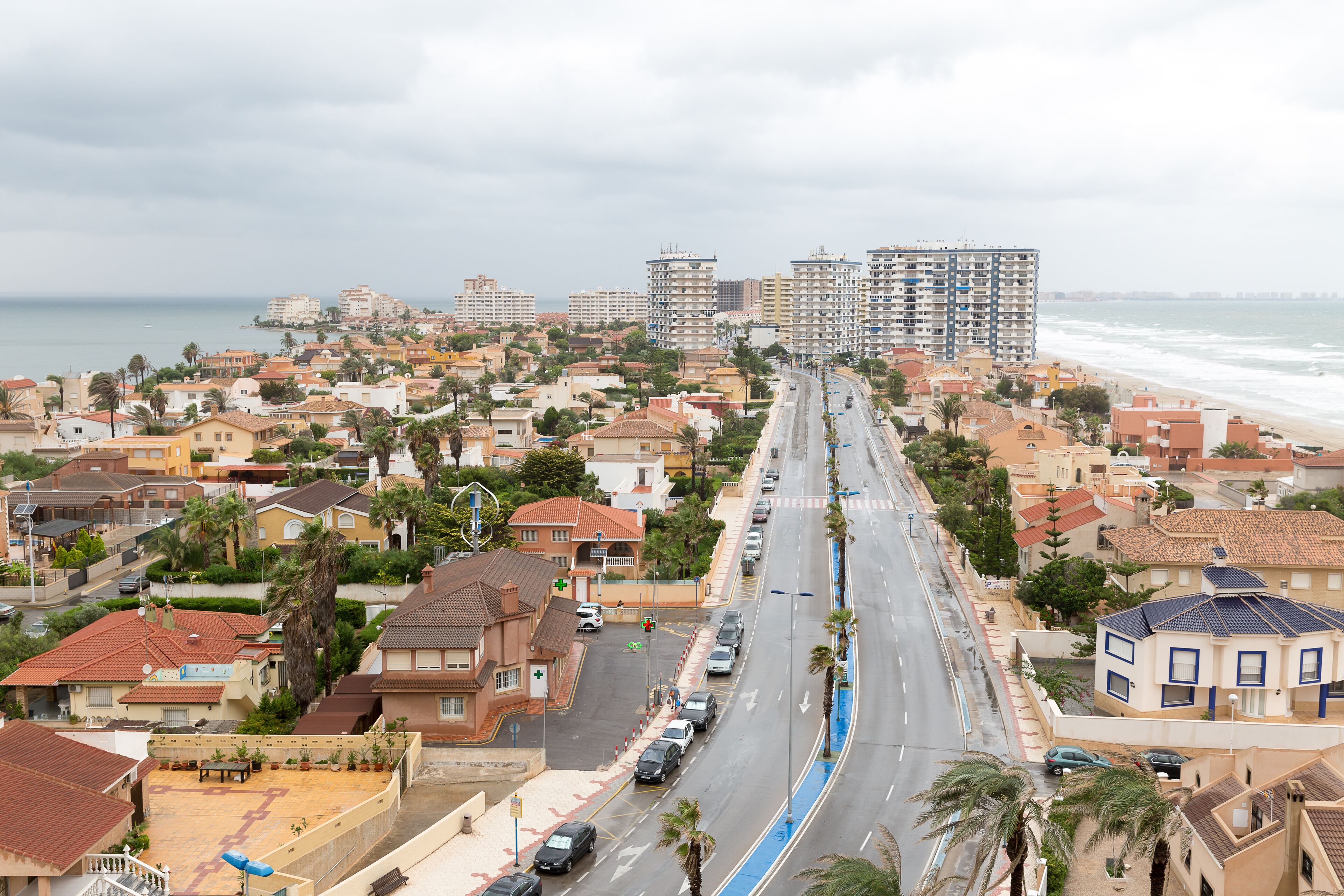 San Javier La Manga, Spain - SEPTEMBER 2015: City top view