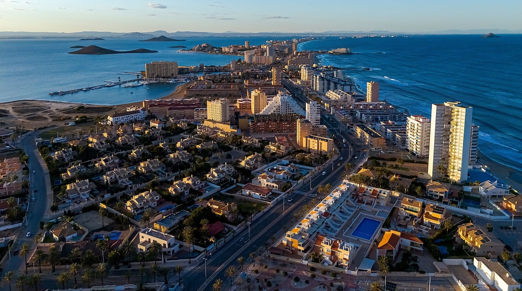 Aerial view of La Manga del Mar Menor, Region of Murcia, Spain