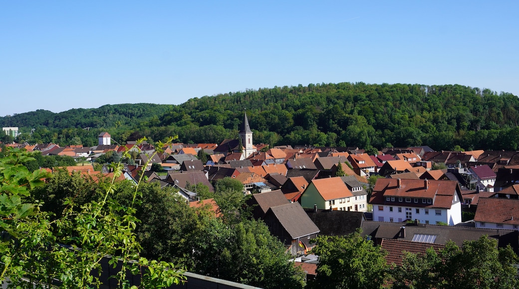 Aussicht auf den Ort Scharzfeld bei Herzberg im Harz in Niedersachsen
