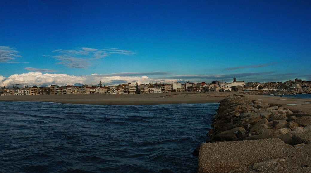 panorama of the seaside village of scoglitti in the province of ragusa, sicily, the african sea that bathes one of the pearls of the mediterranean.
