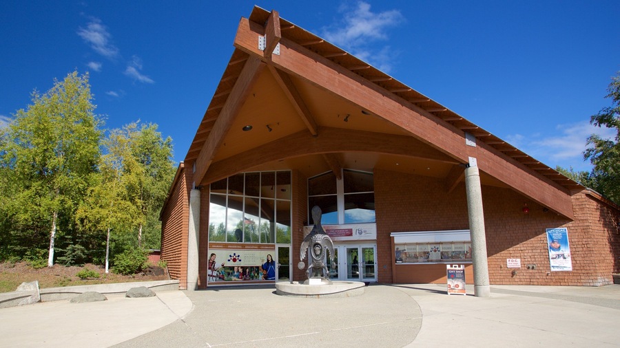 Alaska Native Heritage Center showing a statue or sculpture