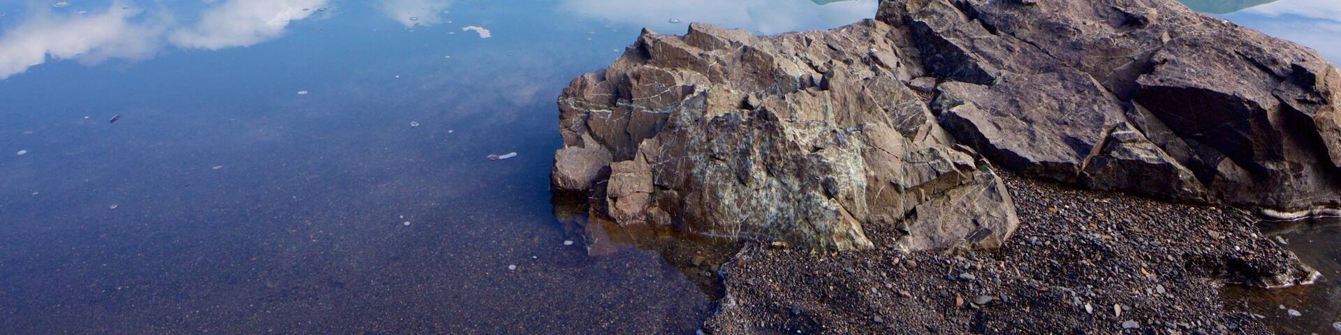 Eklutna Lake which includes a lake or waterhole
