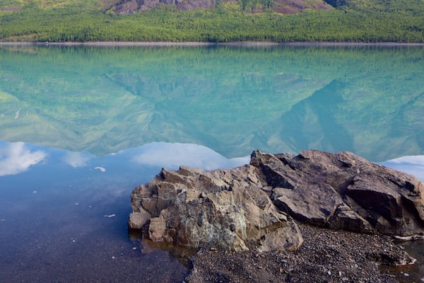 Eklutna Lake which includes a lake or waterhole