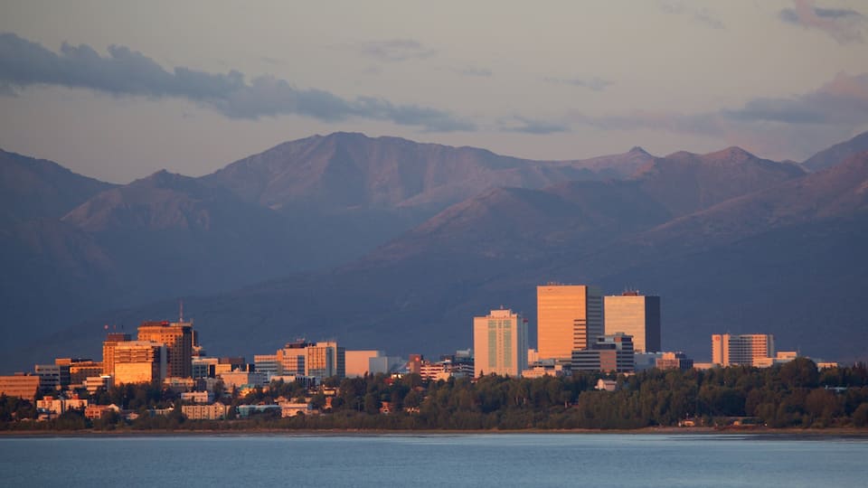 Point Woronzof Park featuring general coastal views, a sunset and a city
