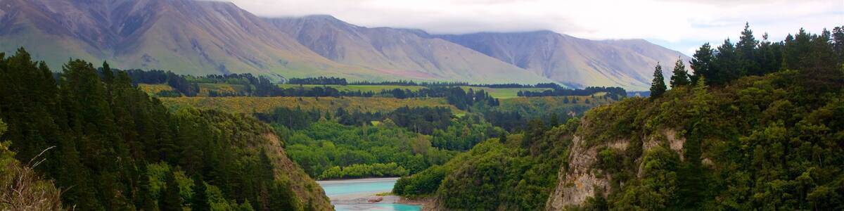 Rakaia Gorge featuring mountains, a river or creek and tranquil scenes
