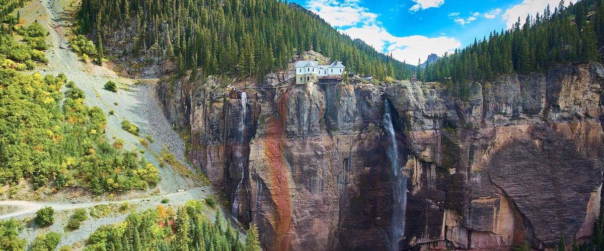 Aerial Bridal Veil Falls Telluride