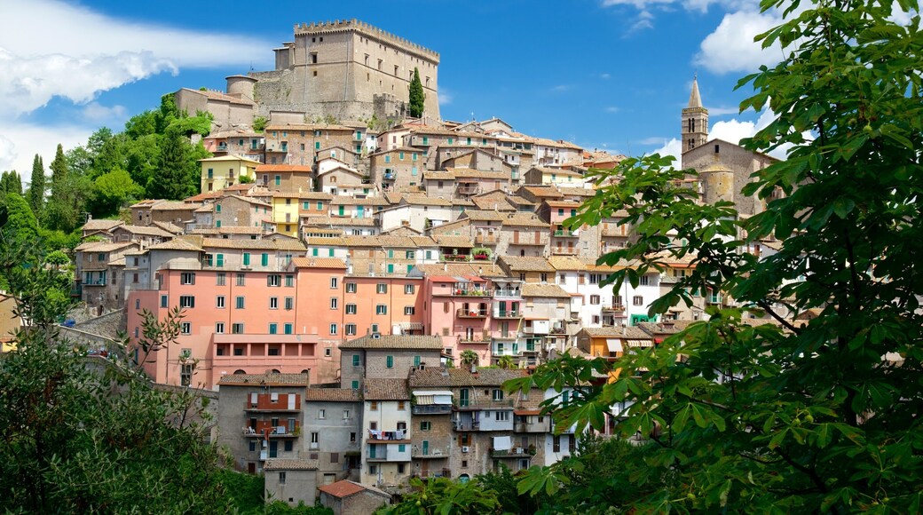 Soriano nel Cimino mostrando patrimonio de arquitectura y una ciudad