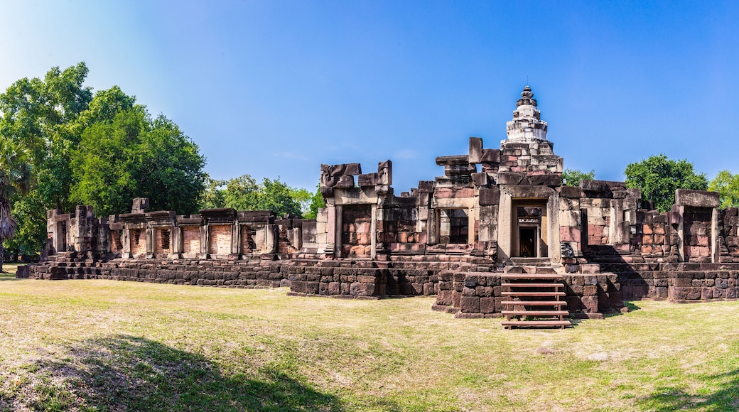 Panorama of Prasat Phanom Wan Historical Park, Nakhon ratchasima, Thailand. Built from sandstone in ancient Khmer times