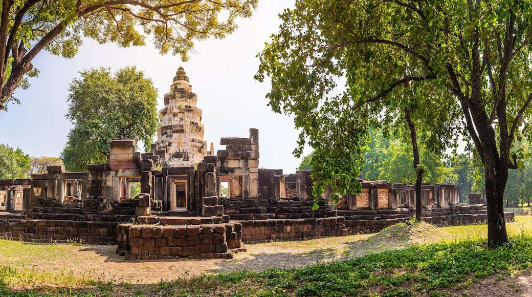 Panorama of Prasat Phanom Wan Historical Park, Nakhon ratchasima, Thailand. Built from sandstone in ancient Khmer times