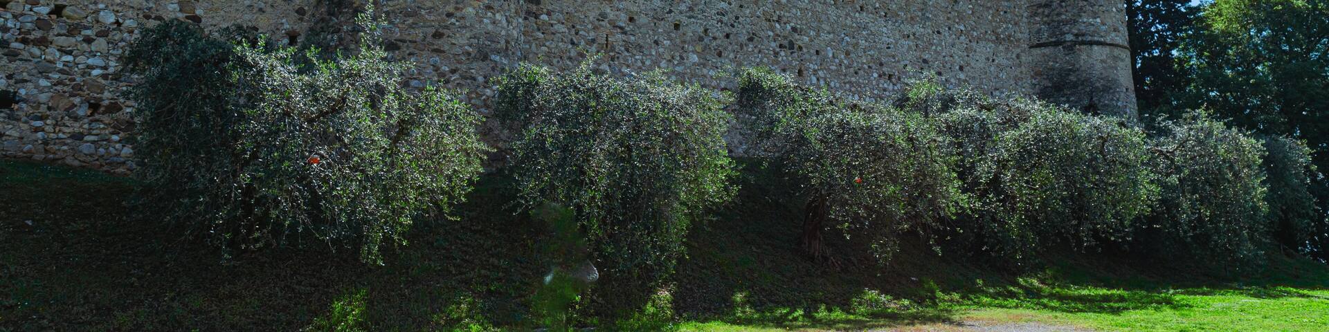 Moniga castle, during a sunny spring day, in the town of Moniga, Italy - May 4, 2024.