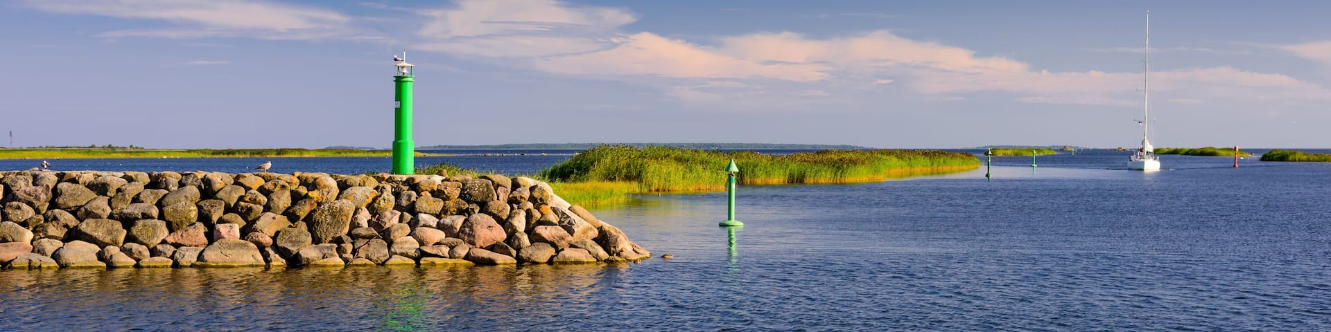 Beautiful sea landscape. The entrance to the harbour of Kuressaare, Saaremaa island, Estonia