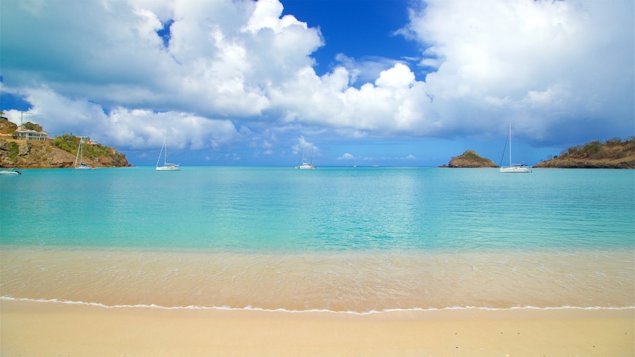 Deep Bay which includes a beach and general coastal views