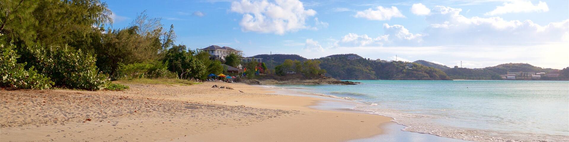 Fort Bay Beach which includes a beach and general coastal views