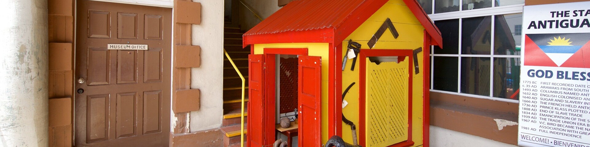 Museum of Antigua and Barbuda featuring heritage elements and military items