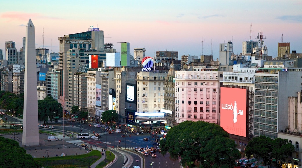 Buenos Aires showing a sunset and a city