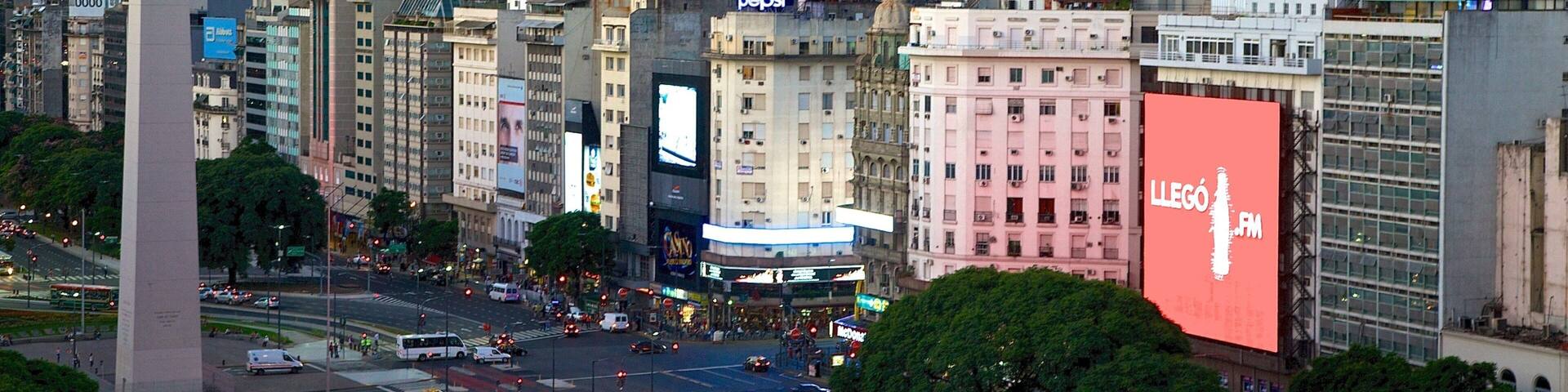 Buenos Aires showing a sunset and a city