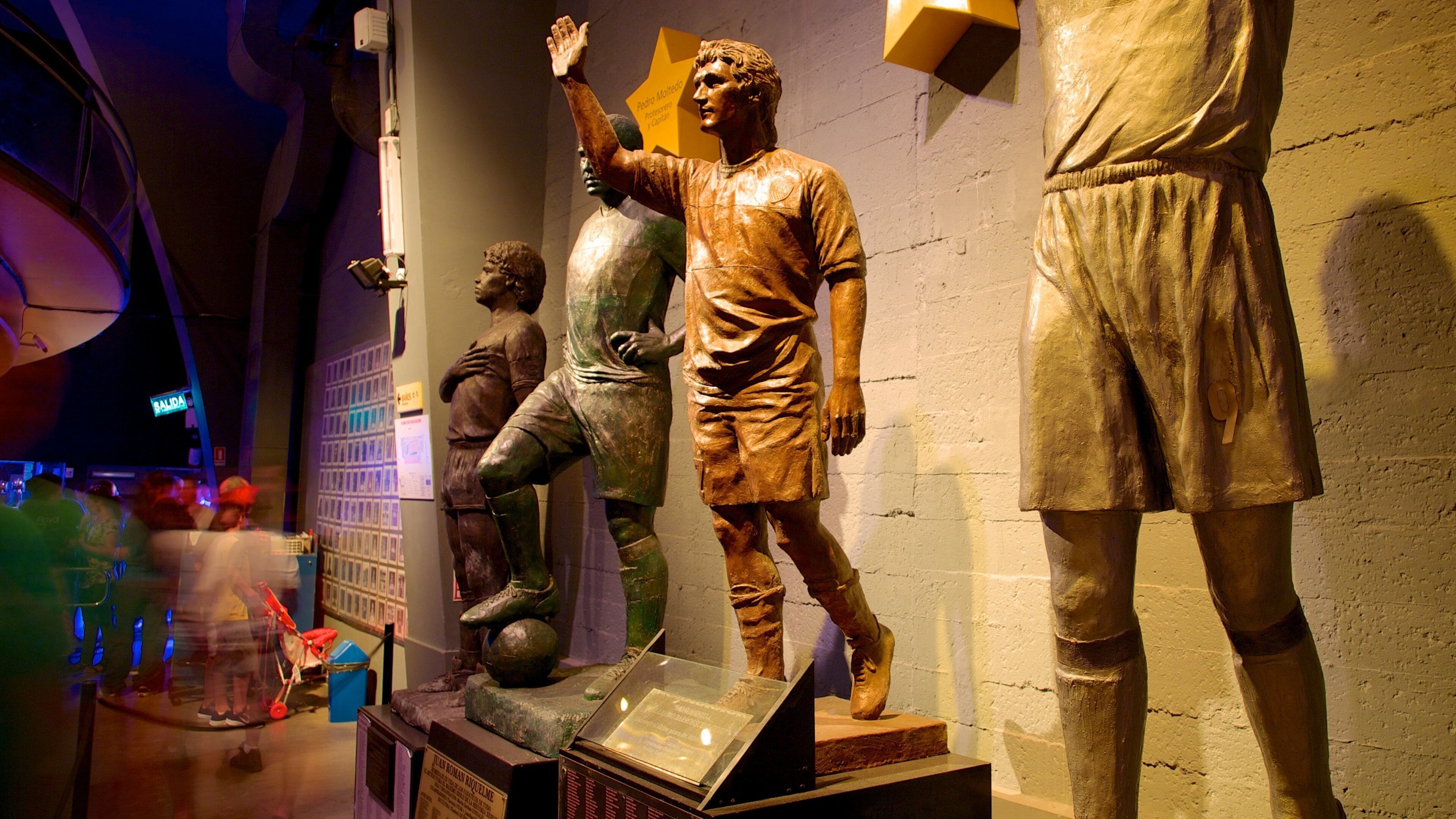 La Bombonera showing interior views and a statue or sculpture