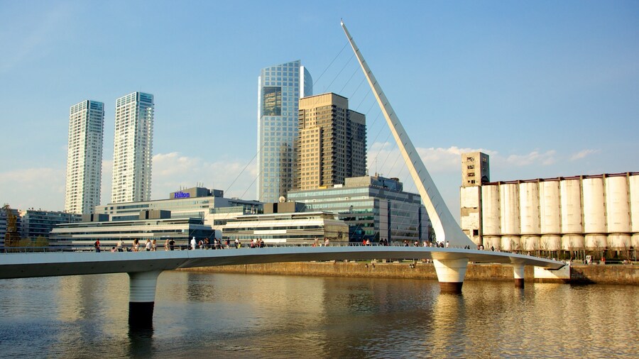 Women\'s Bridge featuring modern architecture, a high rise building and a bridge