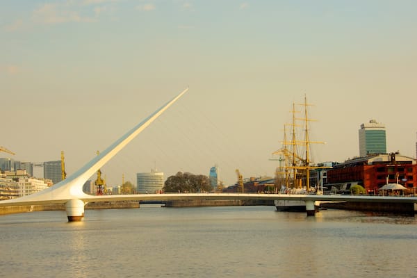 Women\'s Bridge featuring modern architecture, a river or creek and a bridge