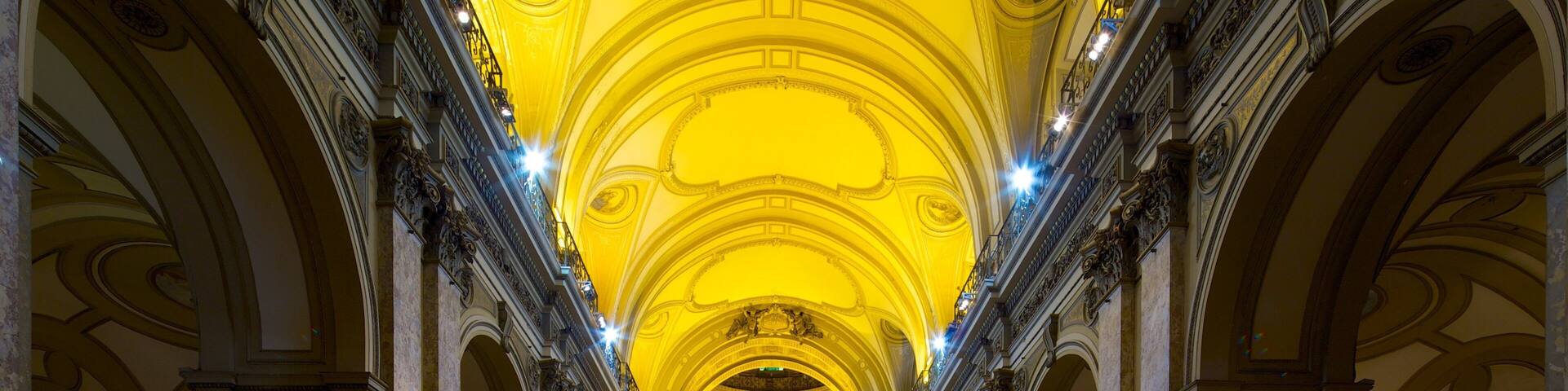 Buenos Aires Metropolitan Cathedral which includes a church or cathedral, religious elements and interior views