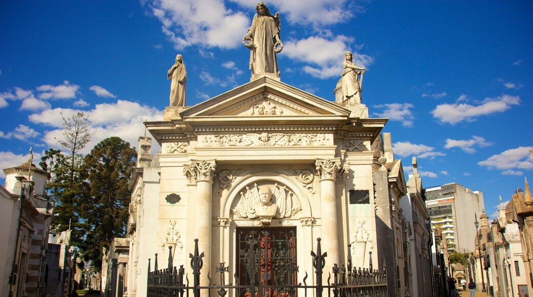 Chacarita Cemetery which includes a cemetery and religious elements