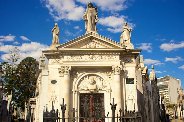 Chacarita Cemetery which includes a cemetery and religious elements