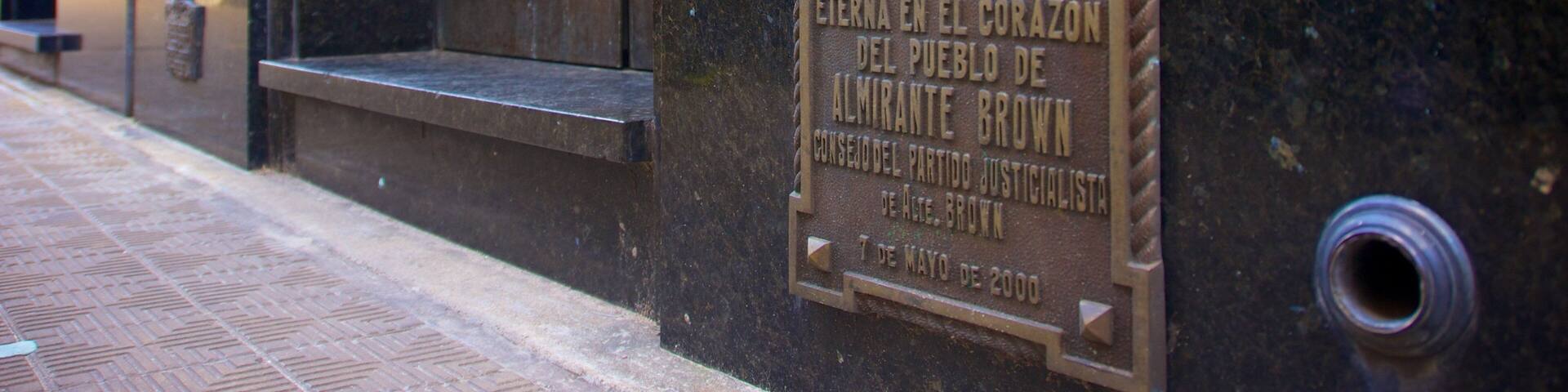 Chacarita Cemetery showing signage
