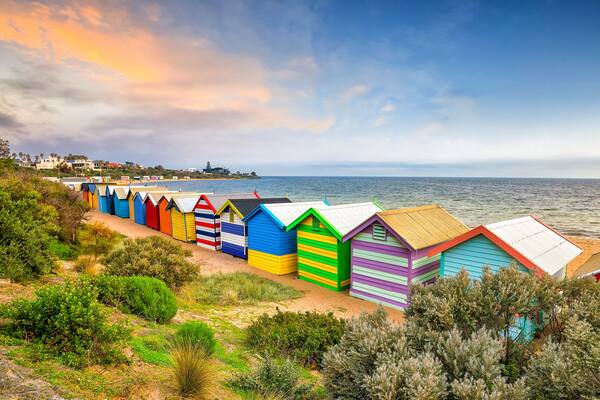 Colorful Beach House at Brighton Beach in Melbourne Australia; Shutterstock ID 735400792; Purchase Order: -