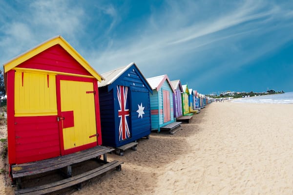 Bathing boxes on Brighton beach - Melbourne - Australia