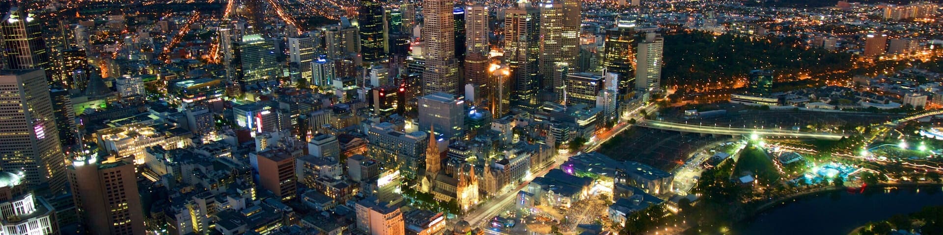 Eureka Tower das einen bei Nacht, Stadt und zentrales Geschäftsviertel