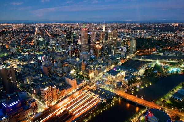 Eureka Tower featuring city views, a city and night scenes