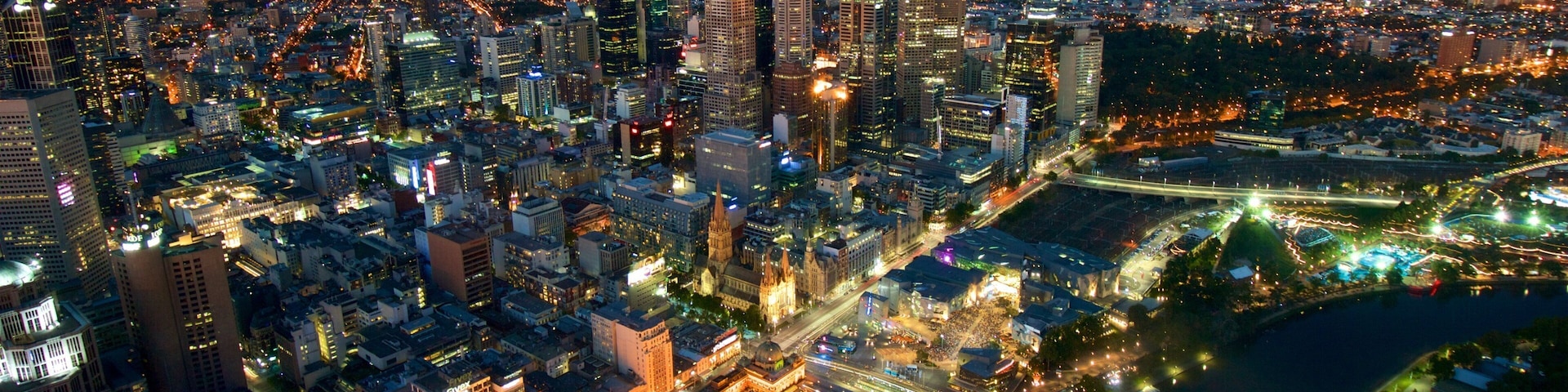 Eureka Tower featuring central business district, a city and night scenes