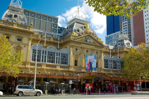 Princess Theatre which includes a high-rise building, theatre scenes and street scenes