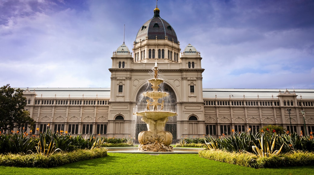 Royal Exhibition Building behind Carlton Gardens in Melbourne, Victoria, Australia. First building in Oz to be awarded UNESCO world heritage status. One of last remaining 19thC exhibition buildings.
