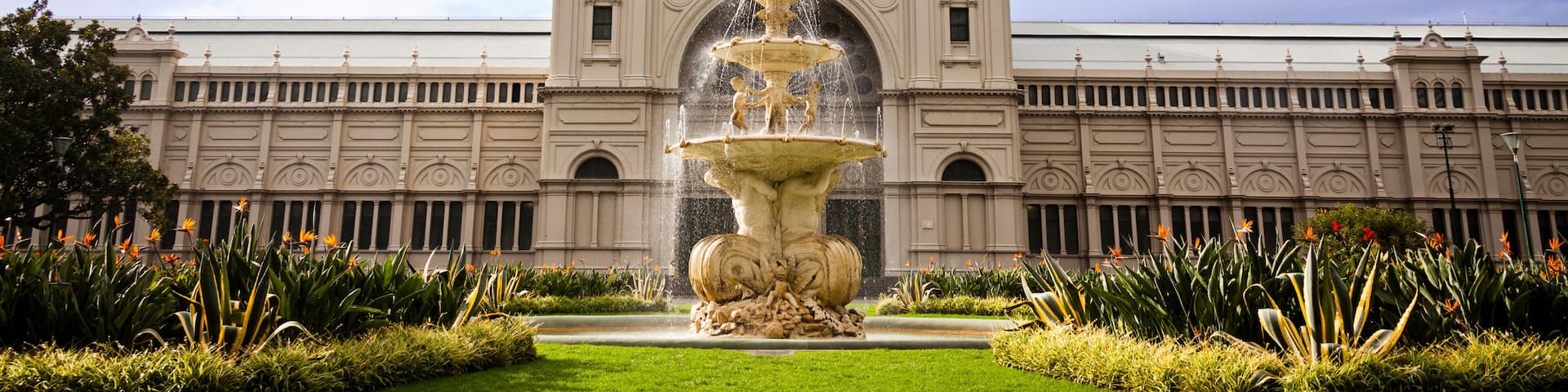 Royal Exhibition Building behind Carlton Gardens in Melbourne, Victoria, Australia. First building in Oz to be awarded UNESCO world heritage status. One of last remaining 19thC exhibition buildings.