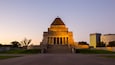 Shrine of Remembrance which includes a sunset and heritage architecture