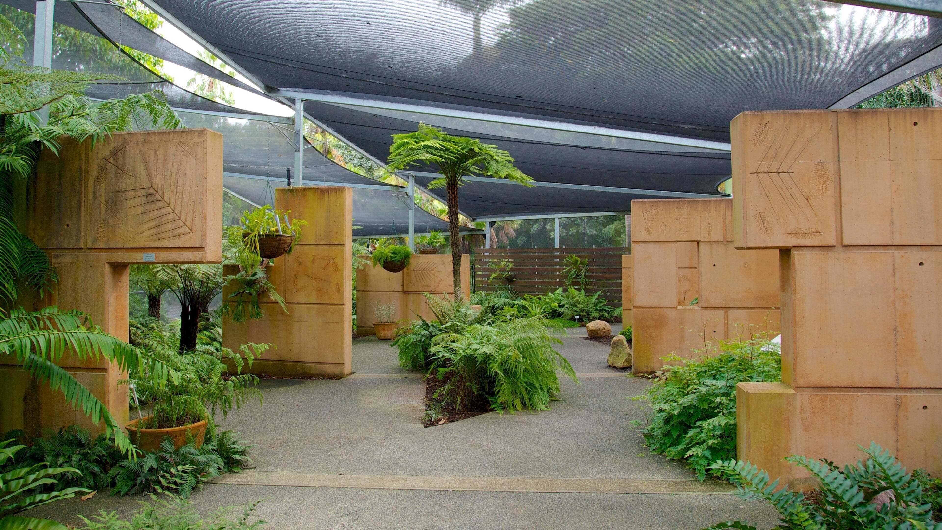 Brisbane Botanic Gardens which includes a park and interior views