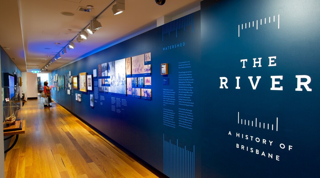 Museum of Brisbane showing signage and interior views